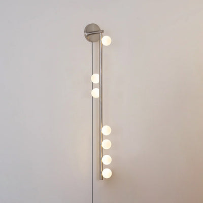 Pamela Tube Plug-in Brass Glass Wall Lamp
