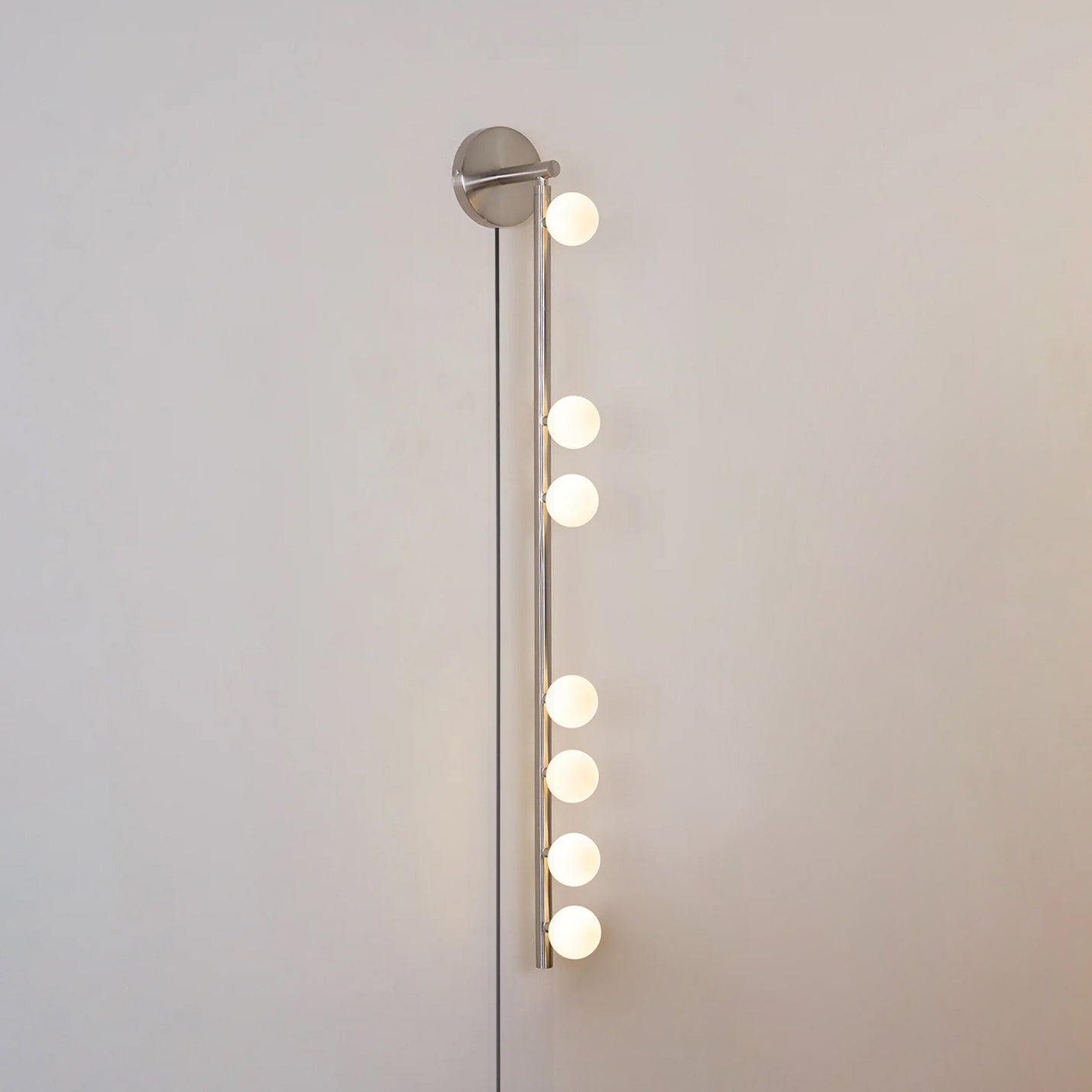 Pamela Tube Plug-in Brass Glass Wall Lamp