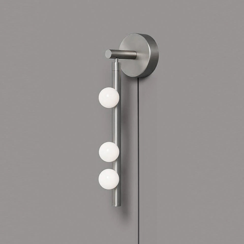 Pamela Tube Plug-in Brass Glass Wall Lamp