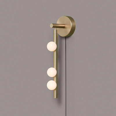 Pamela Tube Plug-in Brass Glass Wall Lamp