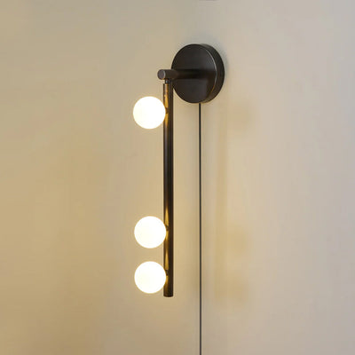 Pamela Tube Plug-in Brass Glass Wall Lamp