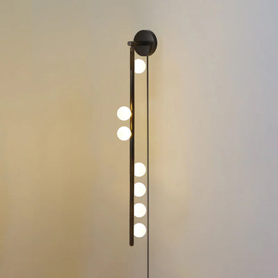 Pamela Tube Plug-in Brass Glass Wall Lamp