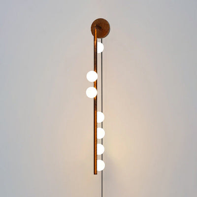 Pamela Tube Plug-in Brass Glass Wall Lamp
