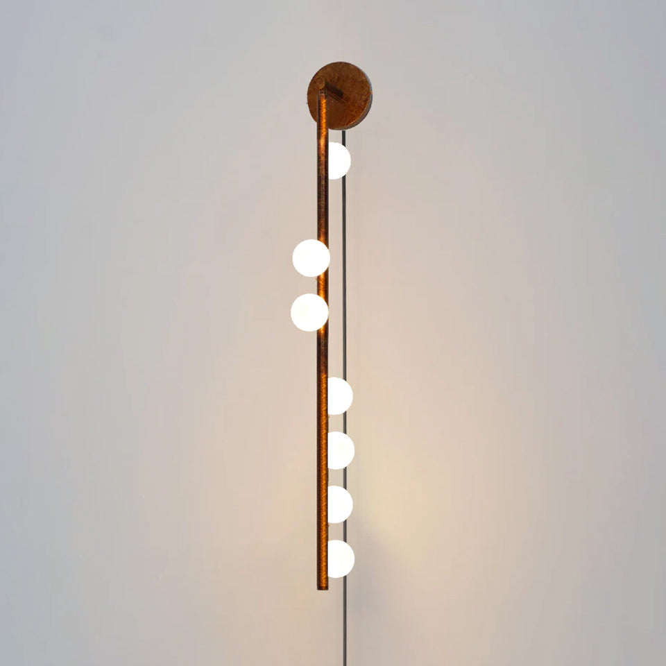 Pamela Tube Plug-in Brass Glass Wall Lamp