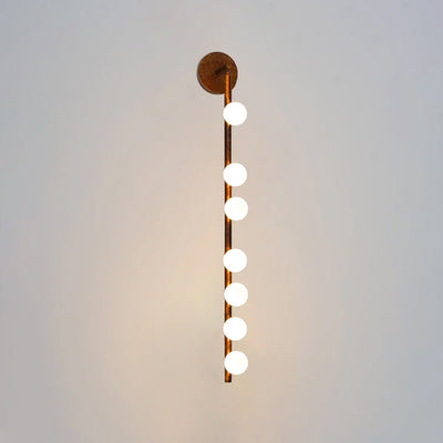 Rory Modern Minimalist Tube Brass Glass Wall Lamp