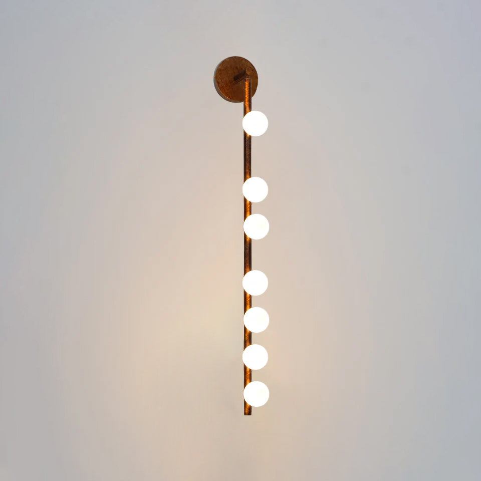 Rory Modern Minimalist Tube Brass Glass Wall Lamp