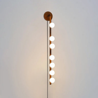 Pamela Tube Plug-in Brass Glass Wall Lamp
