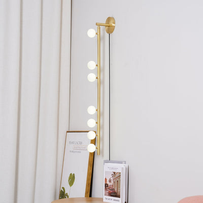 Pamela Tube Plug-in Brass Glass Wall Lamp