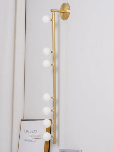 Rory Modern Minimalist Tube Brass Glass Wall Lamp