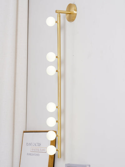 Rory Modern Minimalist Tube Brass Glass Wall Lamp