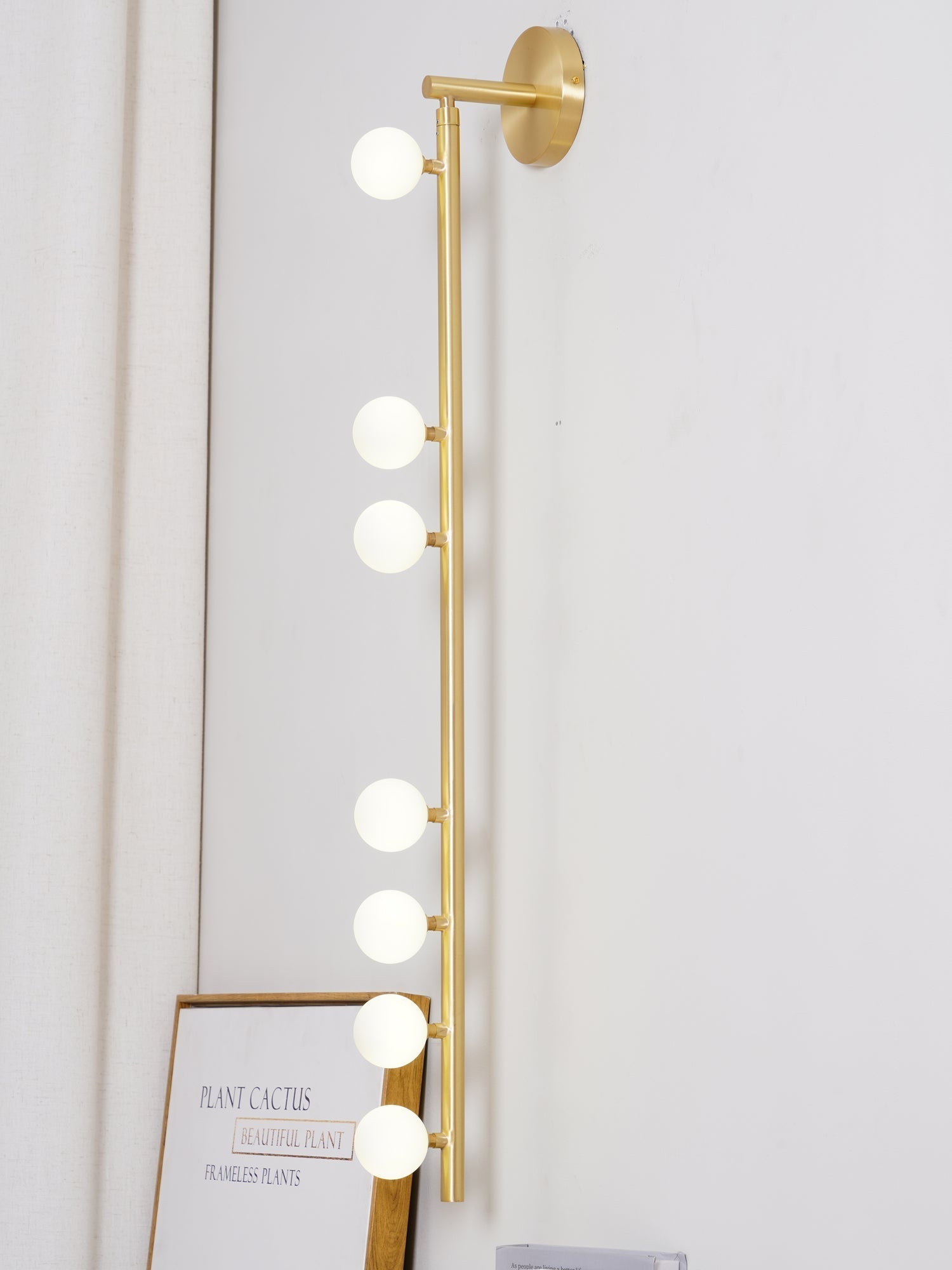 Pamela Tube Plug-in Brass Glass Wall Lamp
