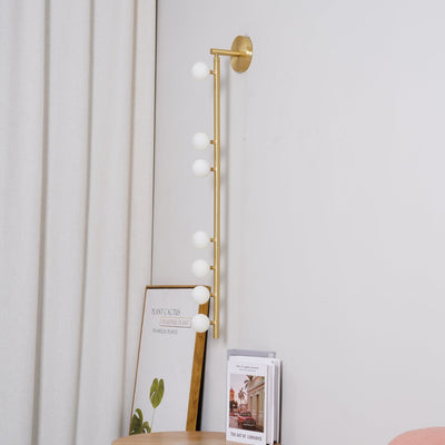 Rory Modern Minimalist Tube Brass Glass Wall Lamp