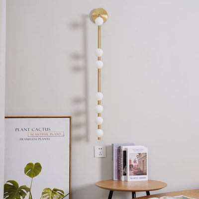 Pamela Tube Plug-in Brass Glass Wall Lamp