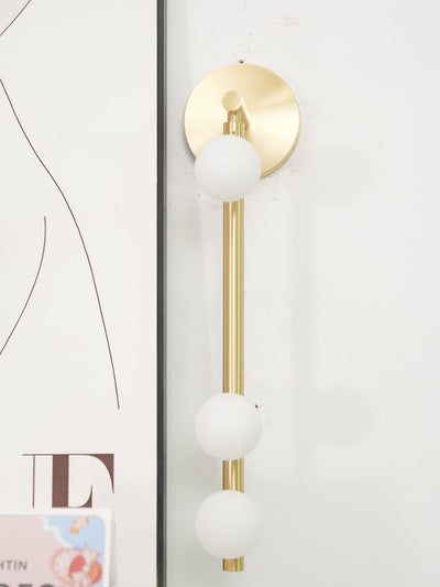 Rory Modern Minimalist Tube Brass Glass Wall Lamp