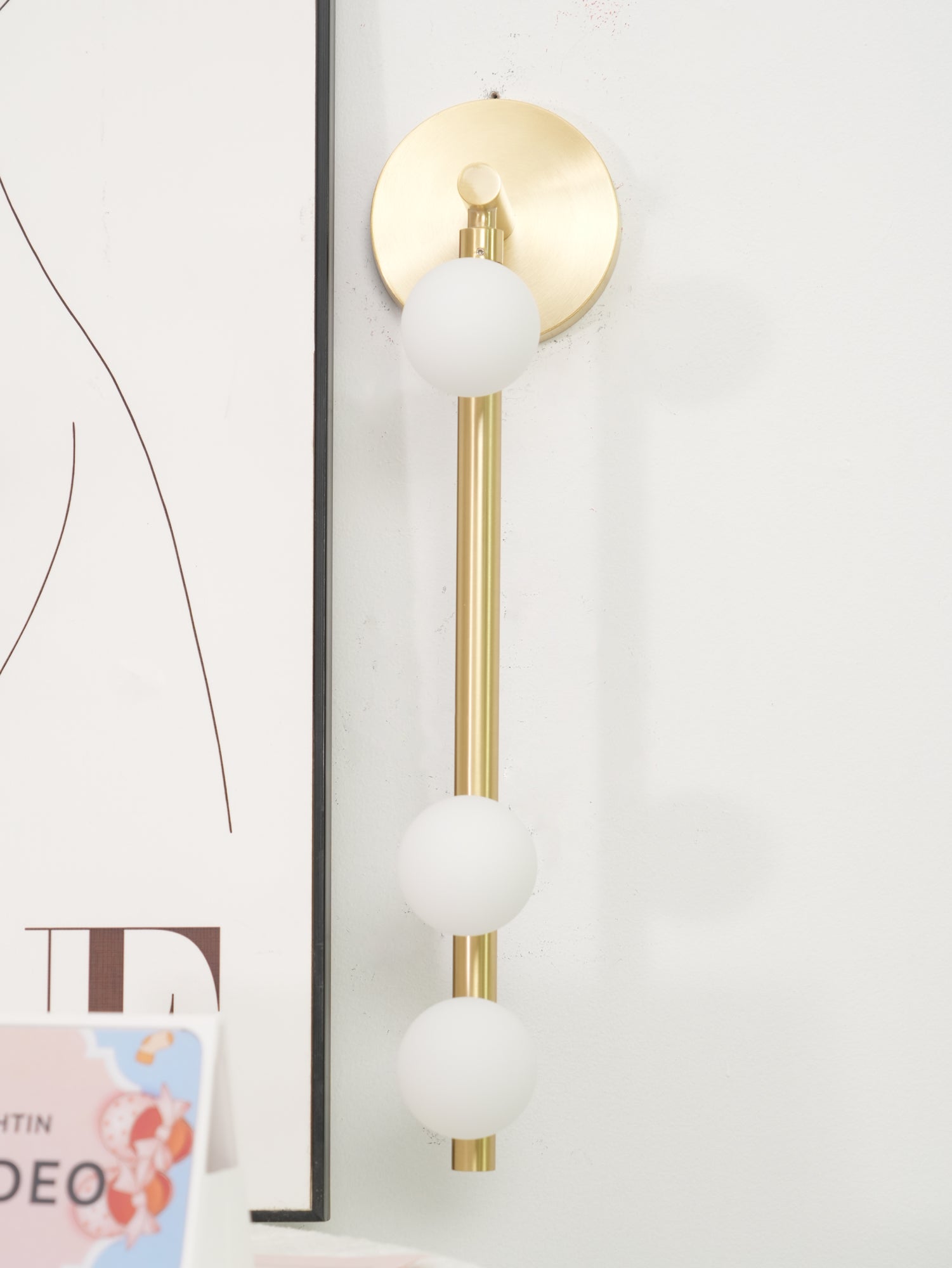 Pamela Tube Plug-in Brass Glass Wall Lamp