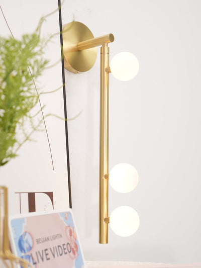 Pamela Tube Plug-in Brass Glass Wall Lamp