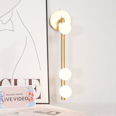 Pamela Tube Plug-in Brass Glass Wall Lamp