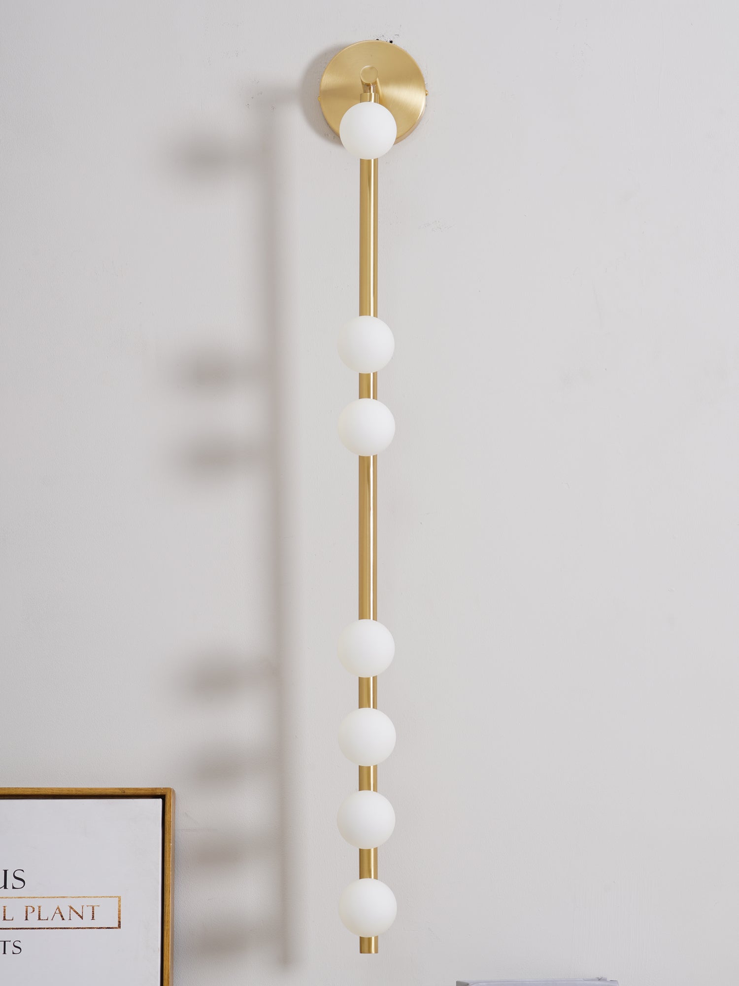 Pamela Tube Plug-in Brass Glass Wall Lamp