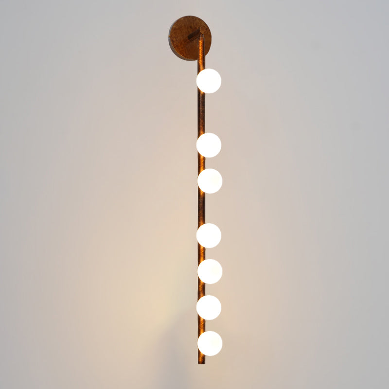 Rory Modern Minimalist Tube Brass Glass Wall Lamp