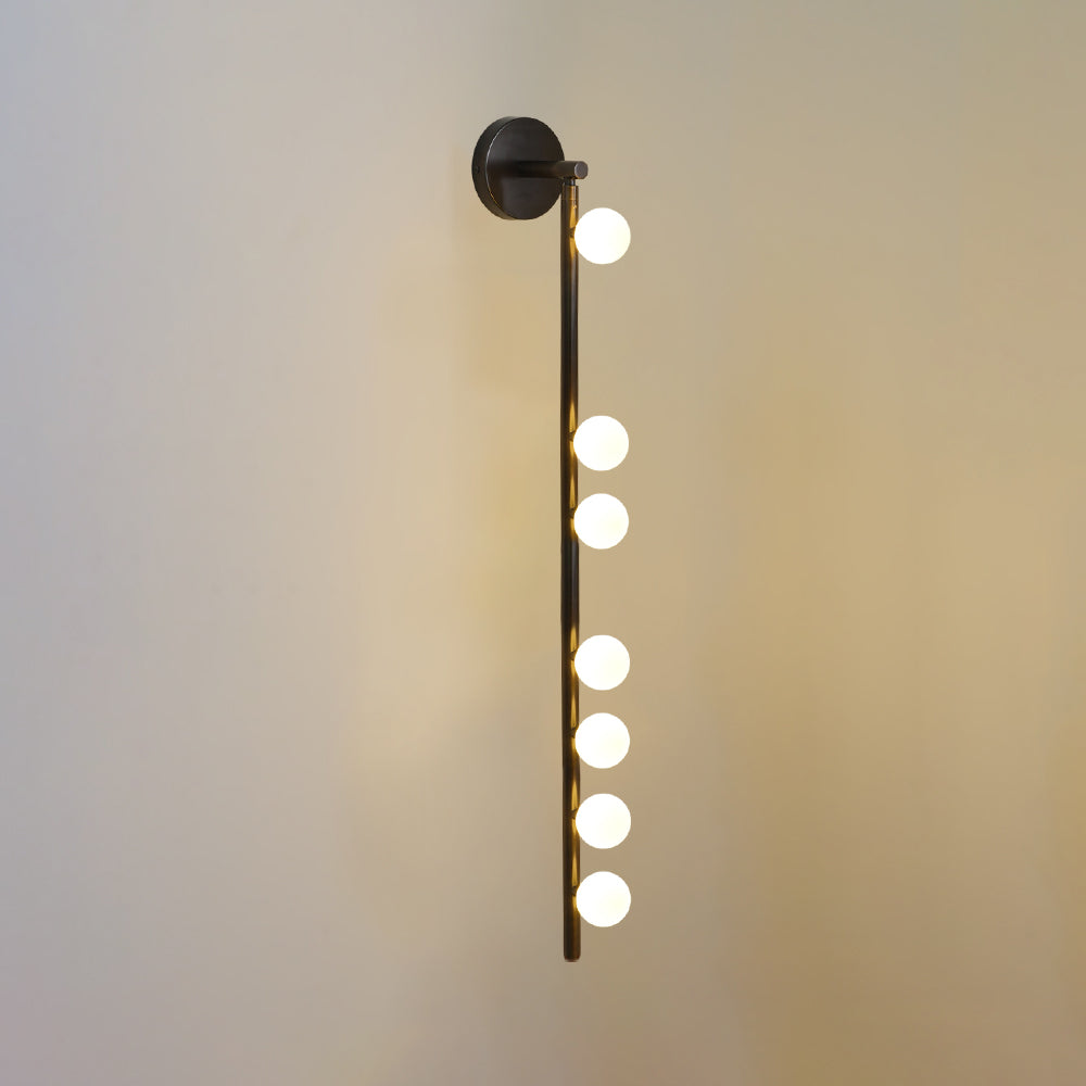 Rory Modern Minimalist Tube Brass Glass Wall Lamp