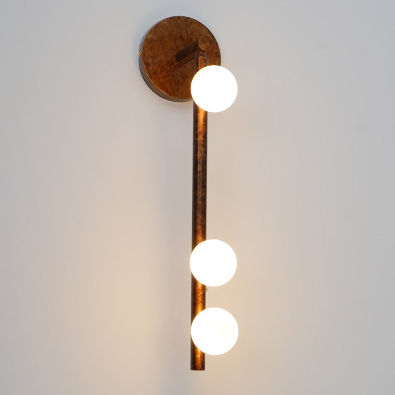 Rory Modern Minimalist Tube Brass Glass Wall Lamp