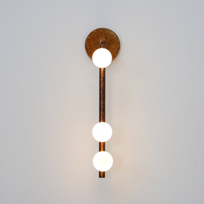 Rory Modern Minimalist Tube Brass Glass Wall Lamp
