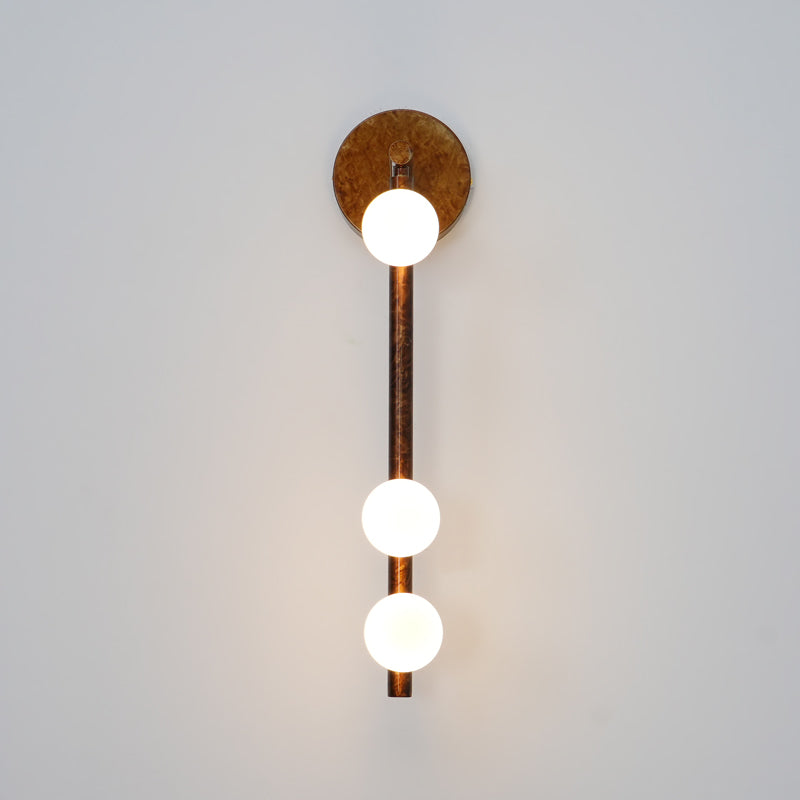 Rory Modern Minimalist Tube Brass Glass Wall Lamp