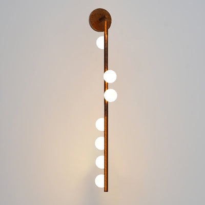 Rory Modern Minimalist Tube Brass Glass Wall Lamp