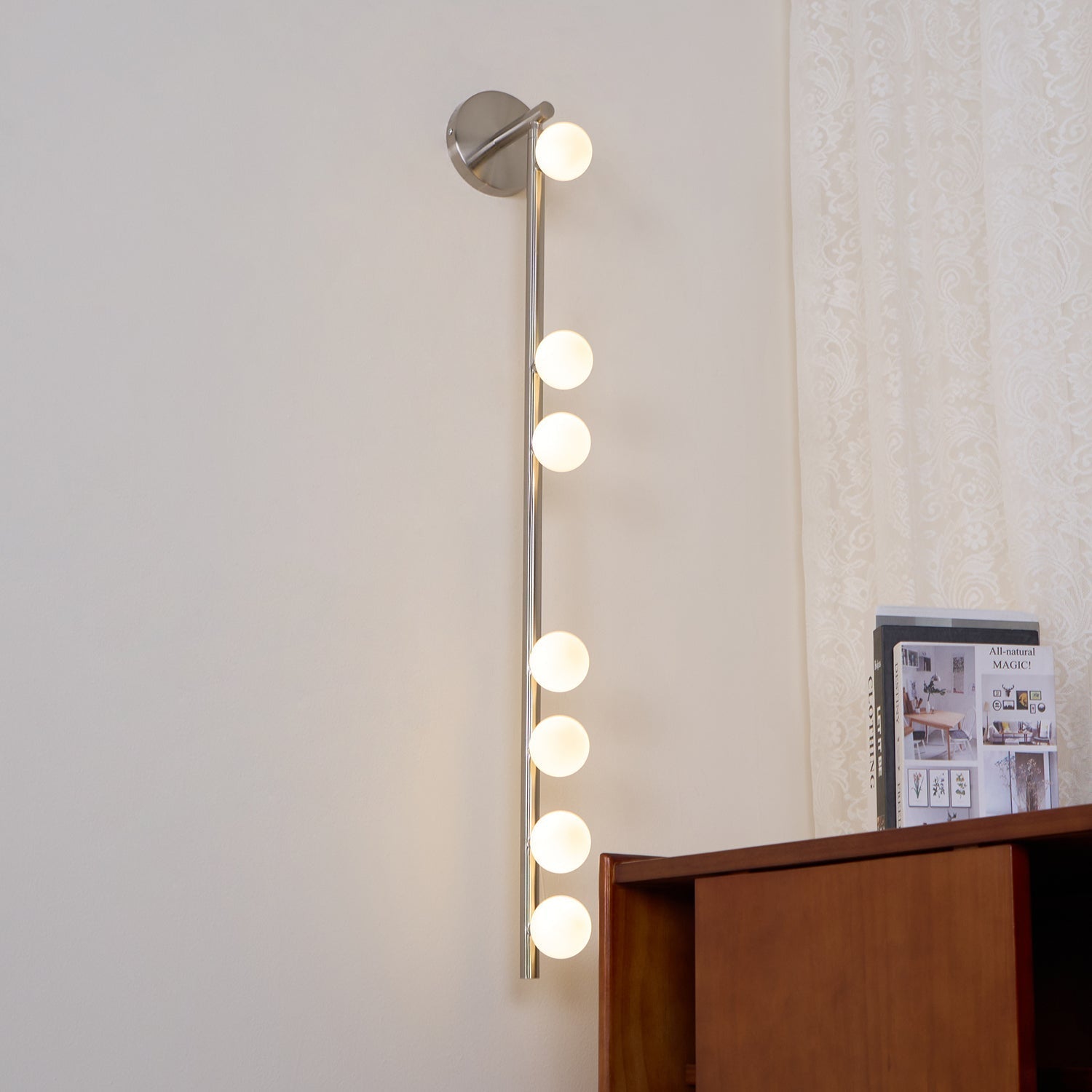 Rory Modern Minimalist Tube Brass Glass Wall Lamp