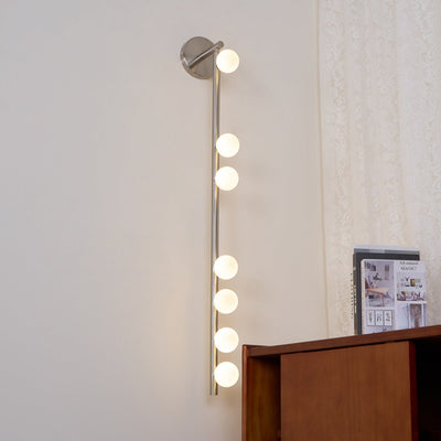 Rory Modern Minimalist Tube Brass Glass Wall Lamp