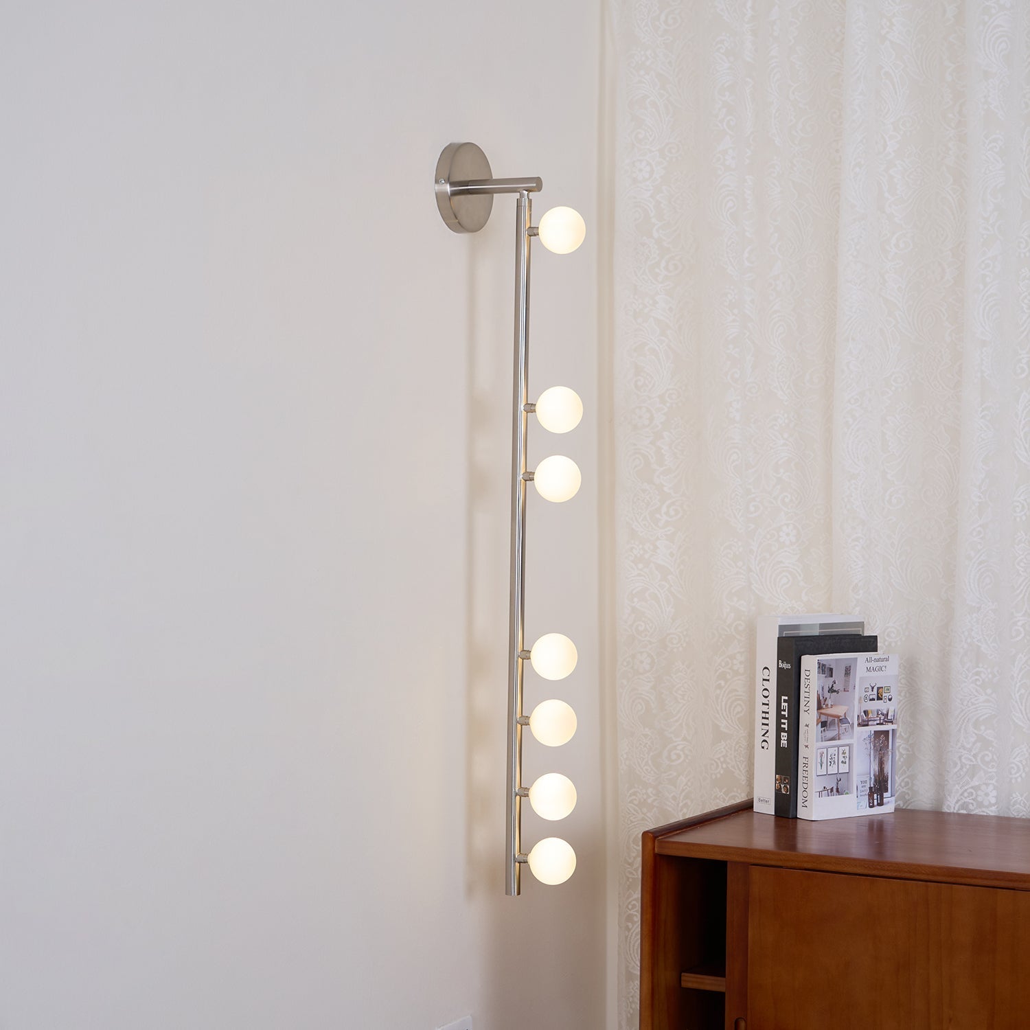 Rory Modern Minimalist Tube Brass Glass Wall Lamp
