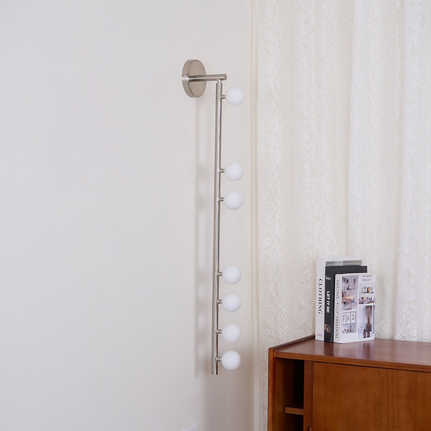 Pamela Tube Plug-in Brass Glass Wall Lamp