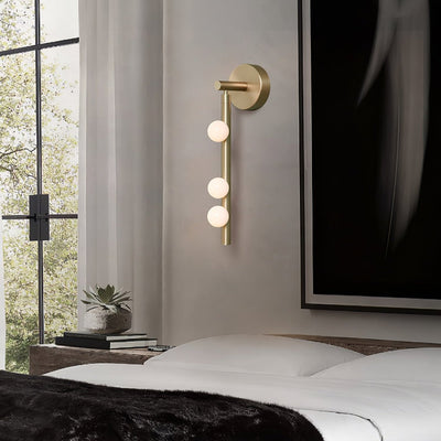 Pamela Tube Plug-in Brass Glass Wall Lamp