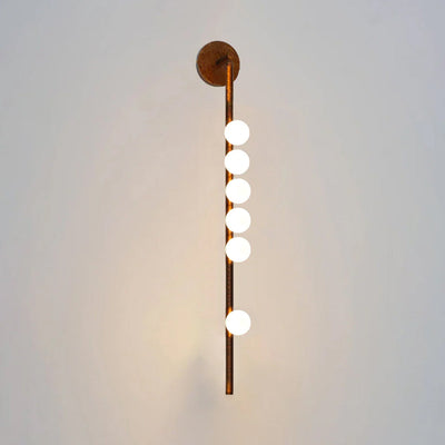 Rory Modern Minimalist Tube Brass Glass Wall Lamp