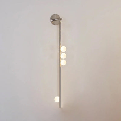 Rory Modern Minimalist Tube Brass Glass Wall Lamp