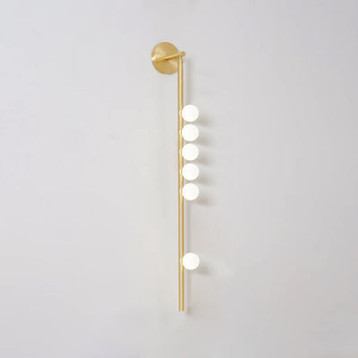 Rory Modern Minimalist Tube Brass Glass Wall Lamp