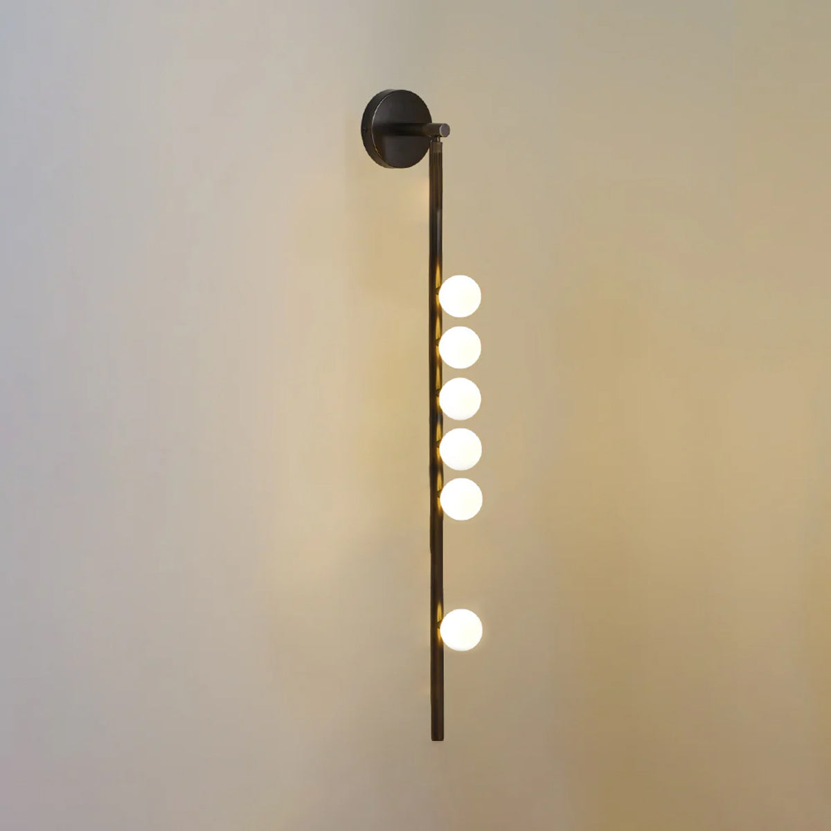 Rory Modern Minimalist Tube Brass Glass Wall Lamp