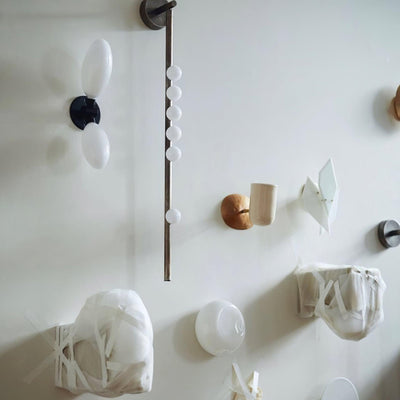 Rory Modern Minimalist Tube Brass Glass Wall Lamp