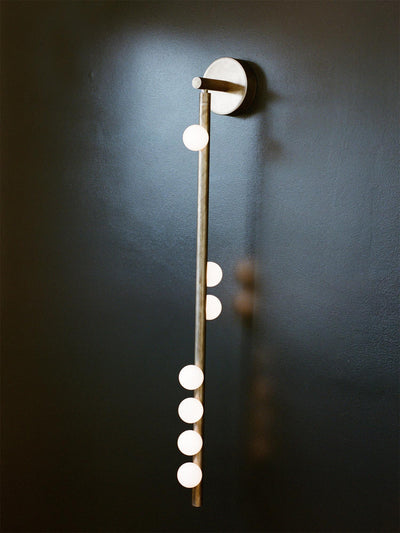 Rory Modern Minimalist Tube Brass Glass Wall Lamp
