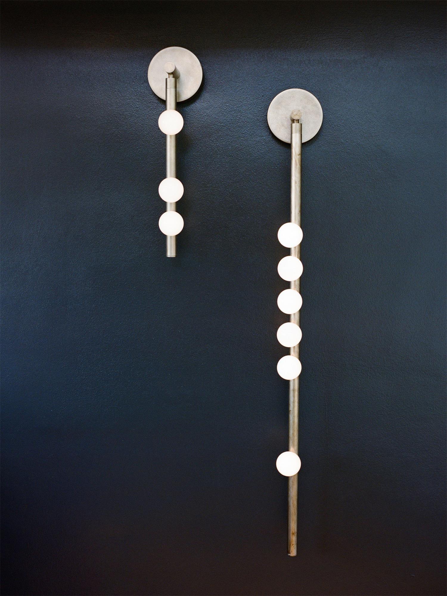 Pamela Tube Plug-in Brass Glass Wall Lamp