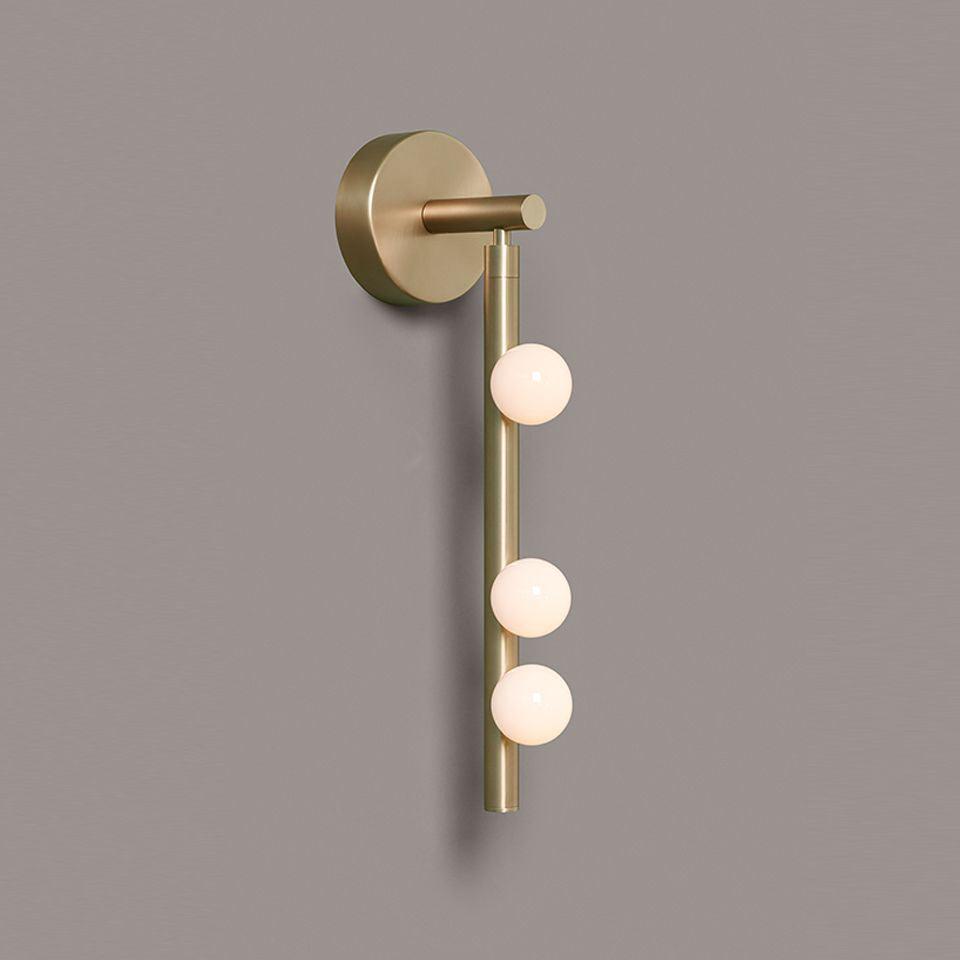Pamela Tube Plug-in Brass Glass Wall Lamp