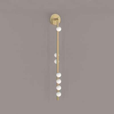 Rory Modern Minimalist Tube Brass Glass Wall Lamp