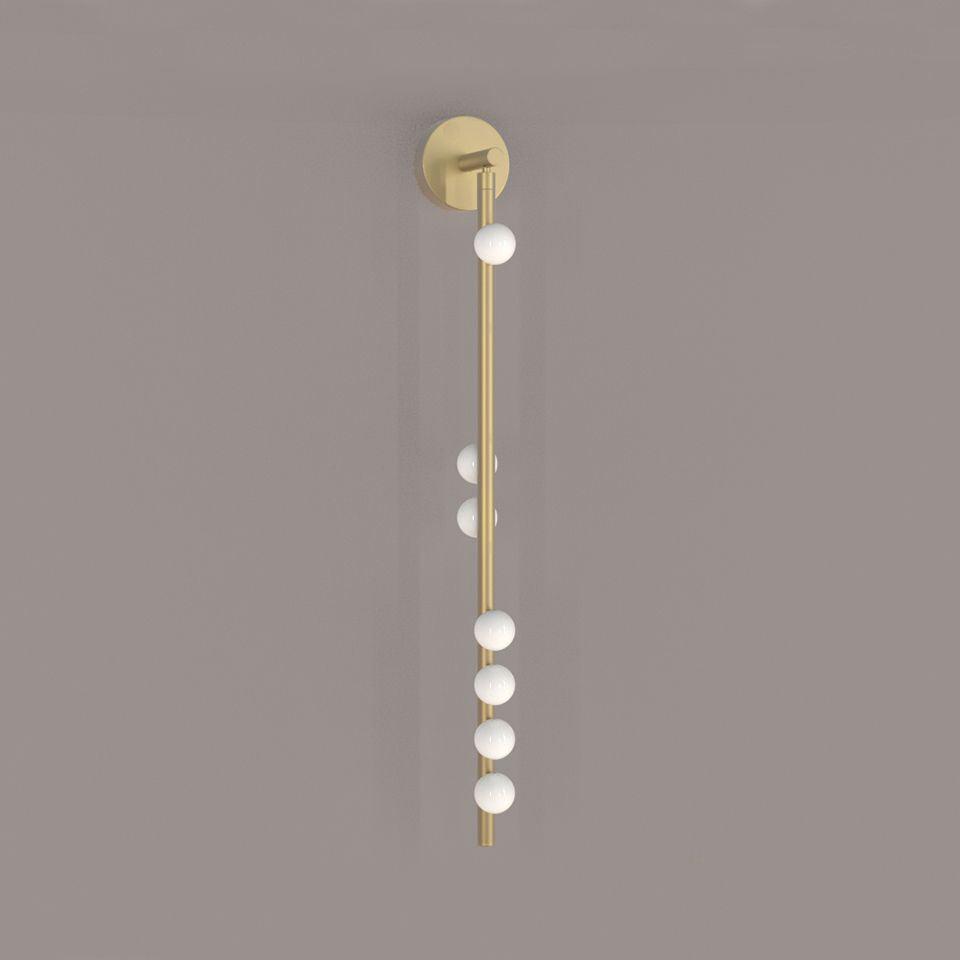 Rory Modern Minimalist Tube Brass Glass Wall Lamp
