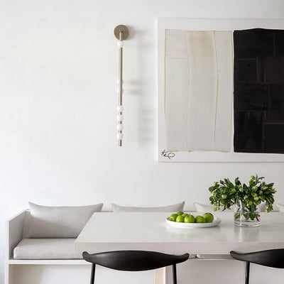 Rory Modern Minimalist Tube Brass Glass Wall Lamp