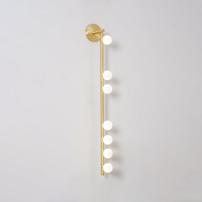 Rory Modern Minimalist Tube Brass Glass Wall Lamp