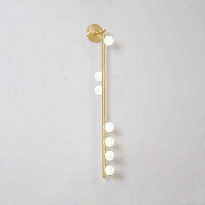 Rory Modern Minimalist Tube Brass Glass Wall Lamp