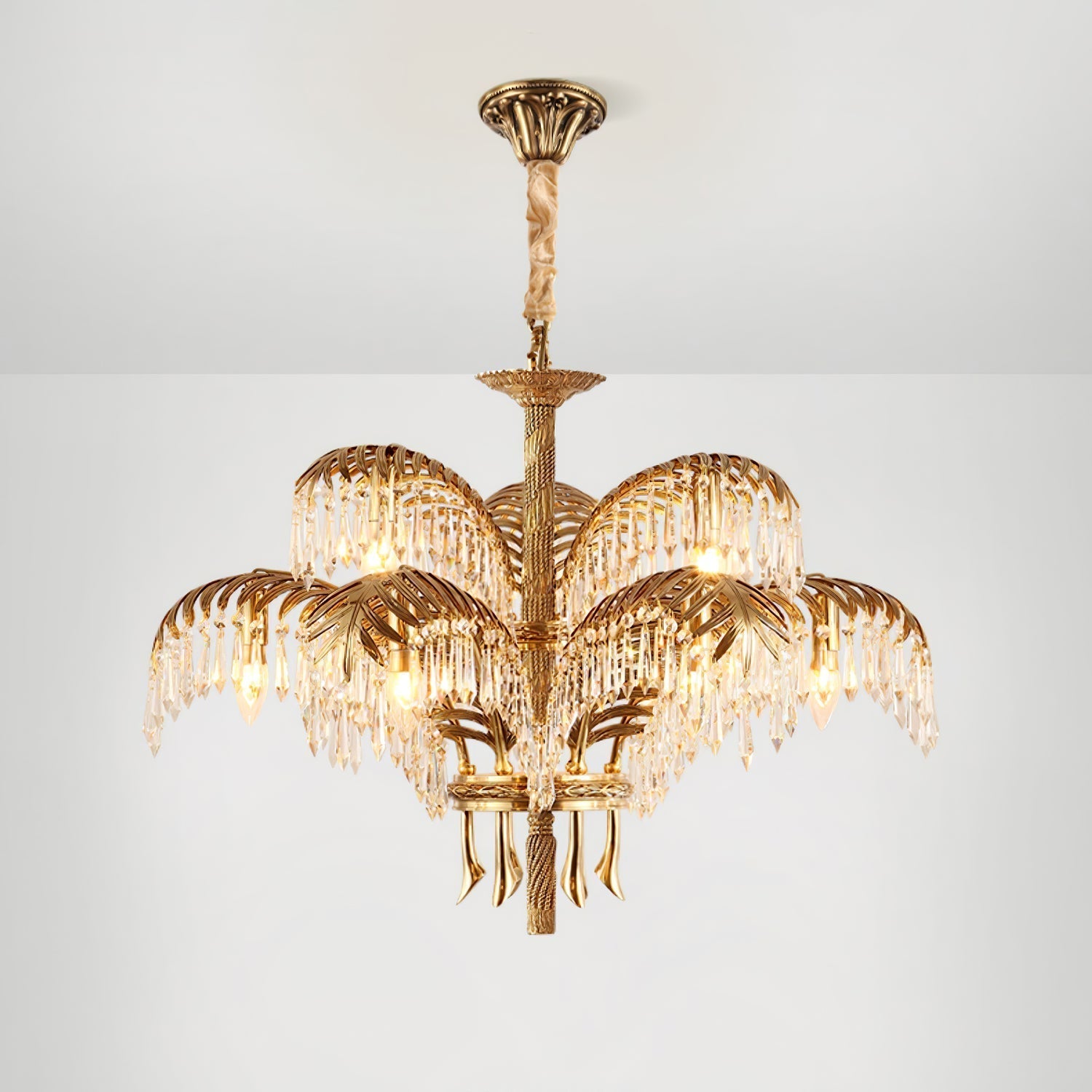 Odoraris Regal Brass Crystal Chandelier - Neutral Decor