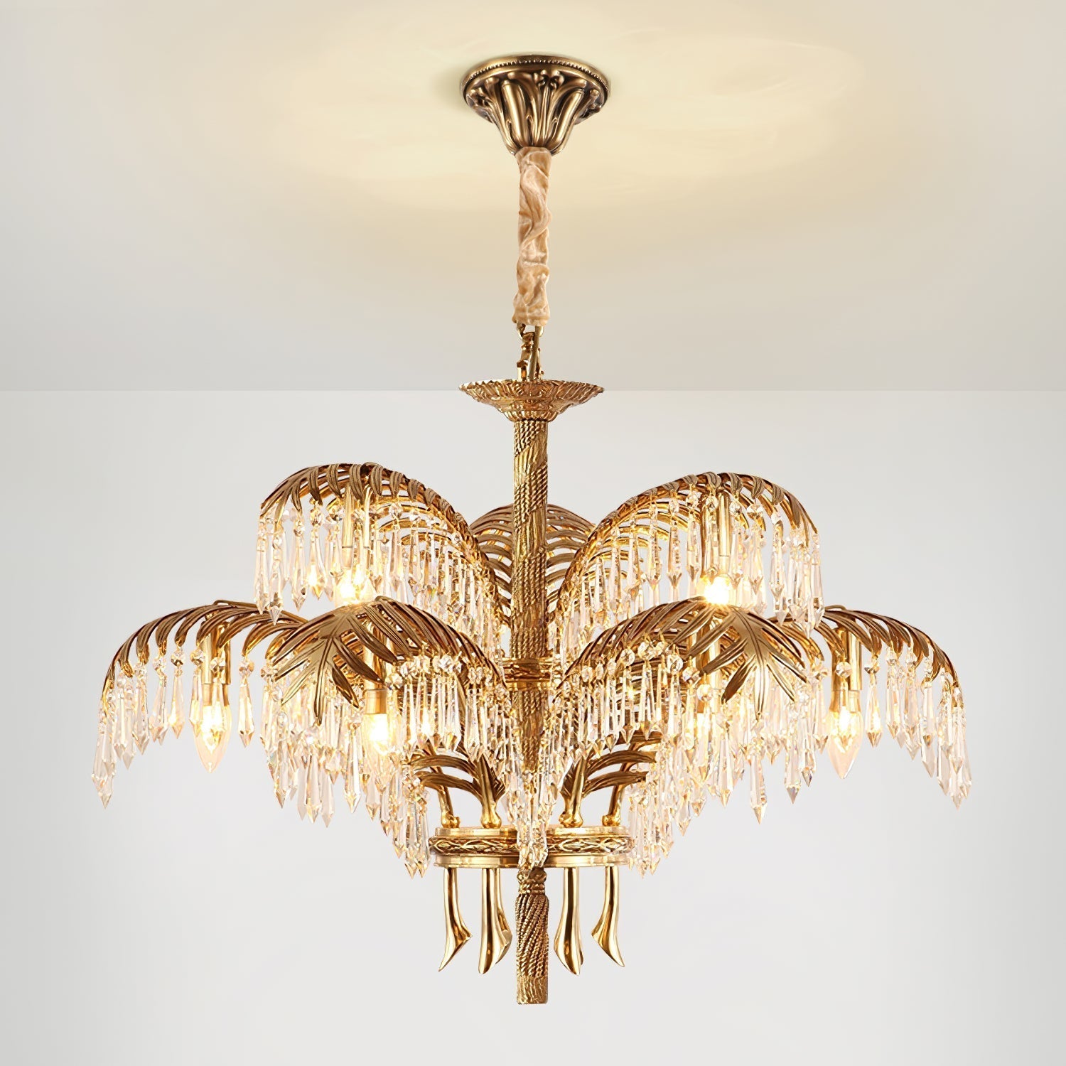 Odoraris Regal Brass Crystal Chandelier - Neutral Decor