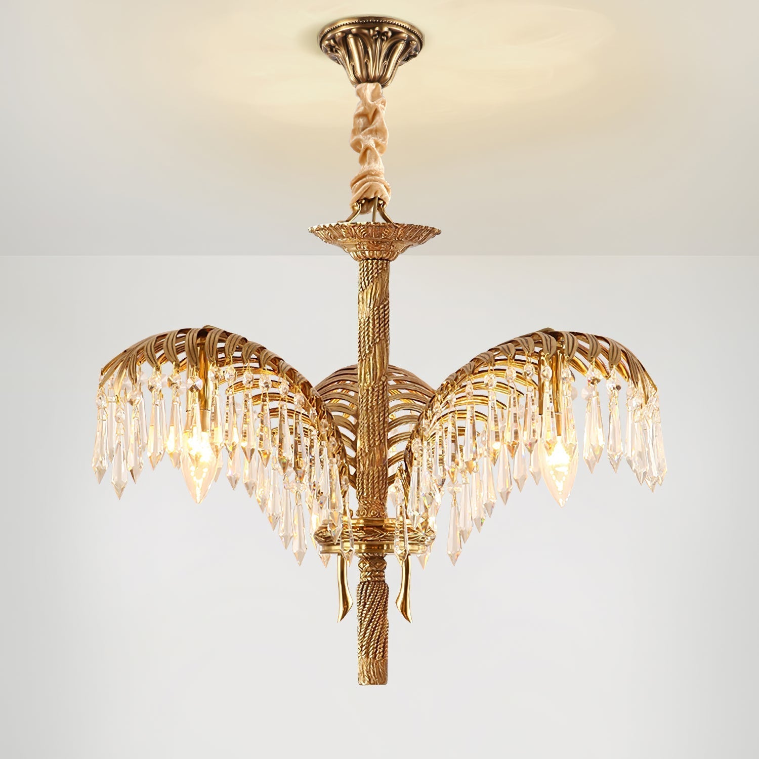Odoraris Regal Brass Crystal Chandelier - Neutral Decor