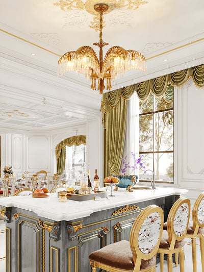Odoraris Regal Brass Crystal Chandelier - Neutral Decor